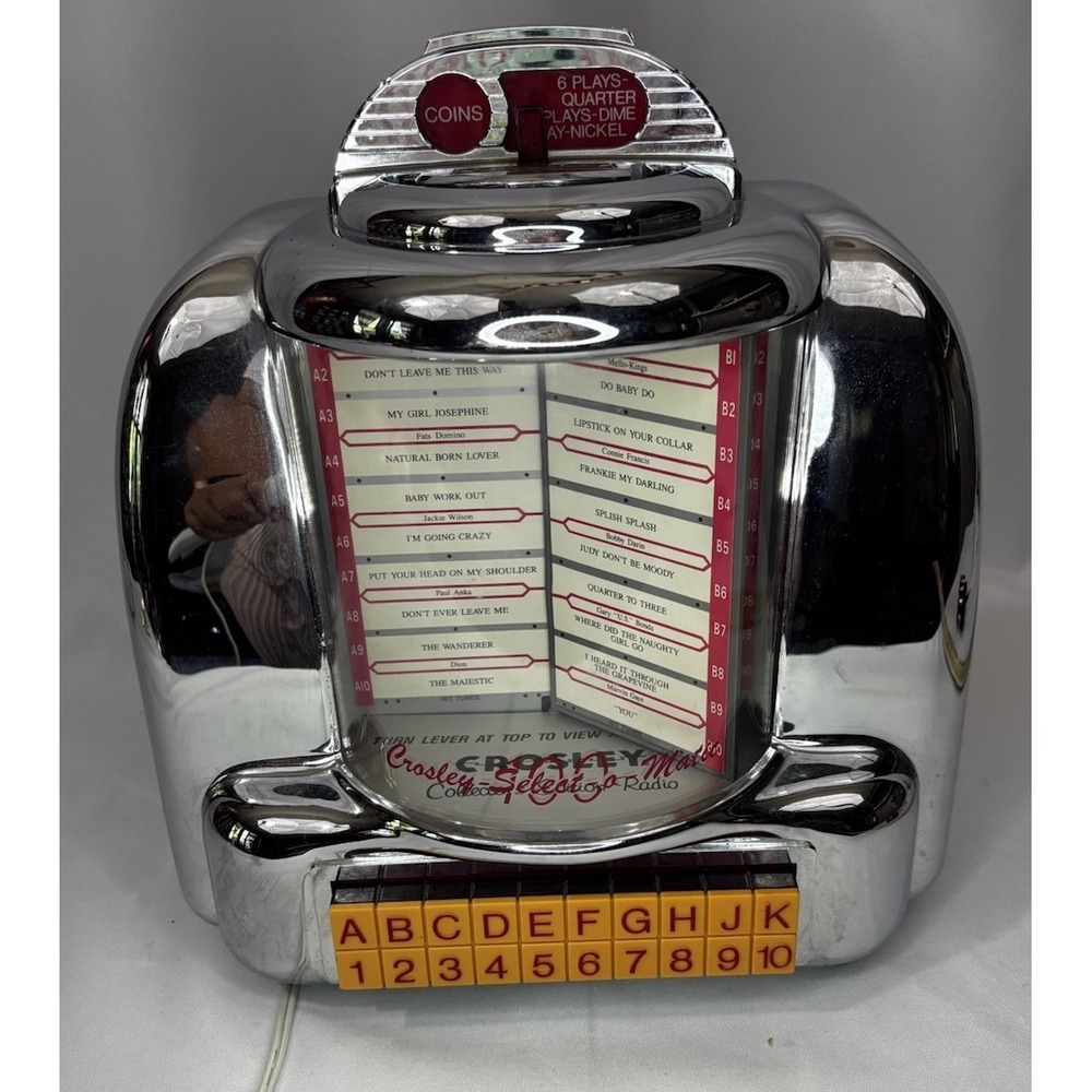 🎵CROSLEY Collector's Edition "Chrome" Diners Jukebox AM/FM Radio w/ Cassette